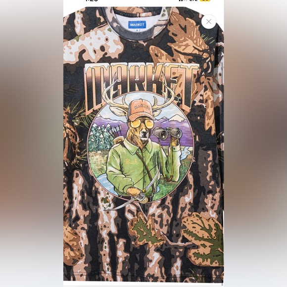 *SOLD* Market Big Buck Hunter Camo Long Sleeve T-Shirt - Picture 2 of 7